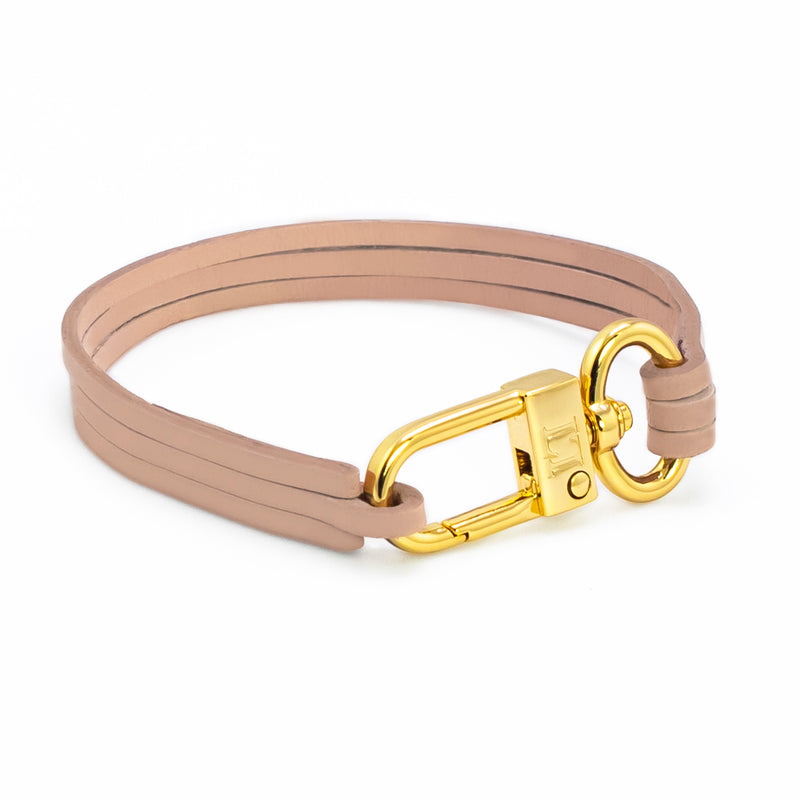 Manufacturer of Mens 22k gold leather bracelet-mlb25 | Jewelxy - 140364